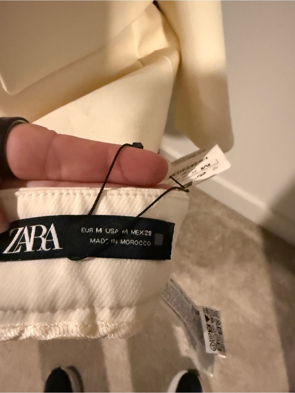 Zara Cream Single-Button Tailored Blazer and pant suite - Picture 3 of 5